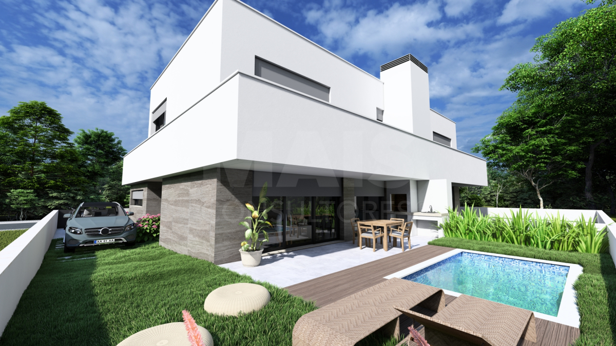 Semi-detached house under construction in Pinhal de Frades - Swimming pool and good areas